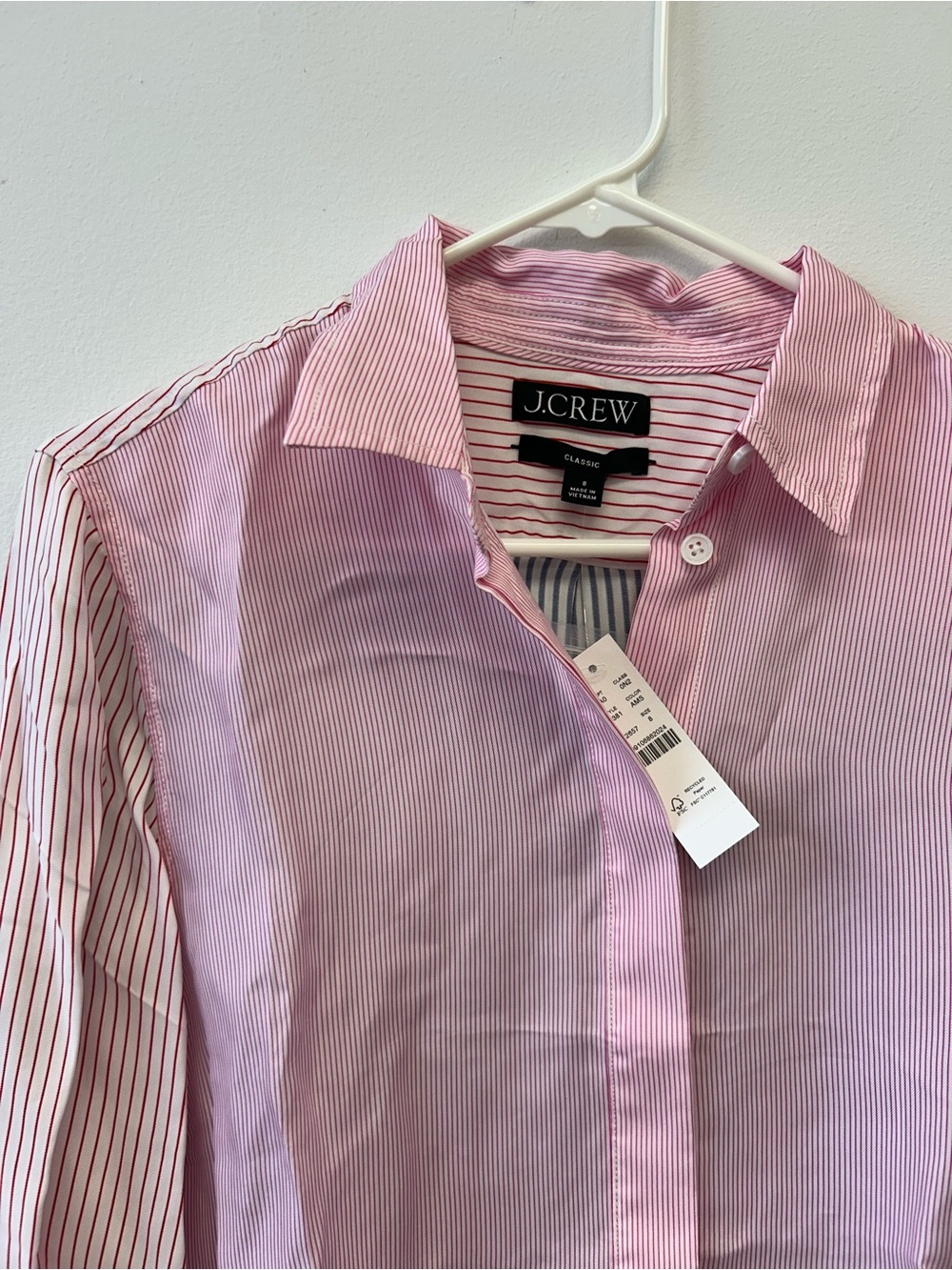 J.Crew Pink Striped women’s Dress Shirt - Picture 4 of 9